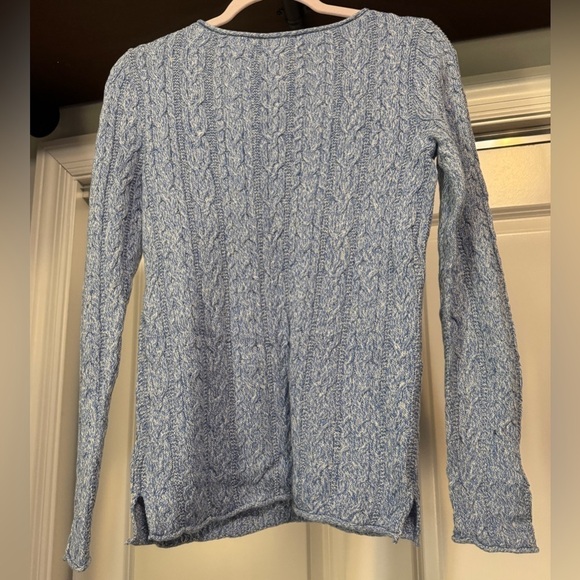 Lauren Ralph Laura Size Medium Blue Cable Knit Sweater - Picture 3 of 3